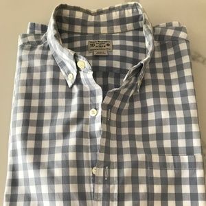 J Crew Slate Blue Check Button Down - Medium